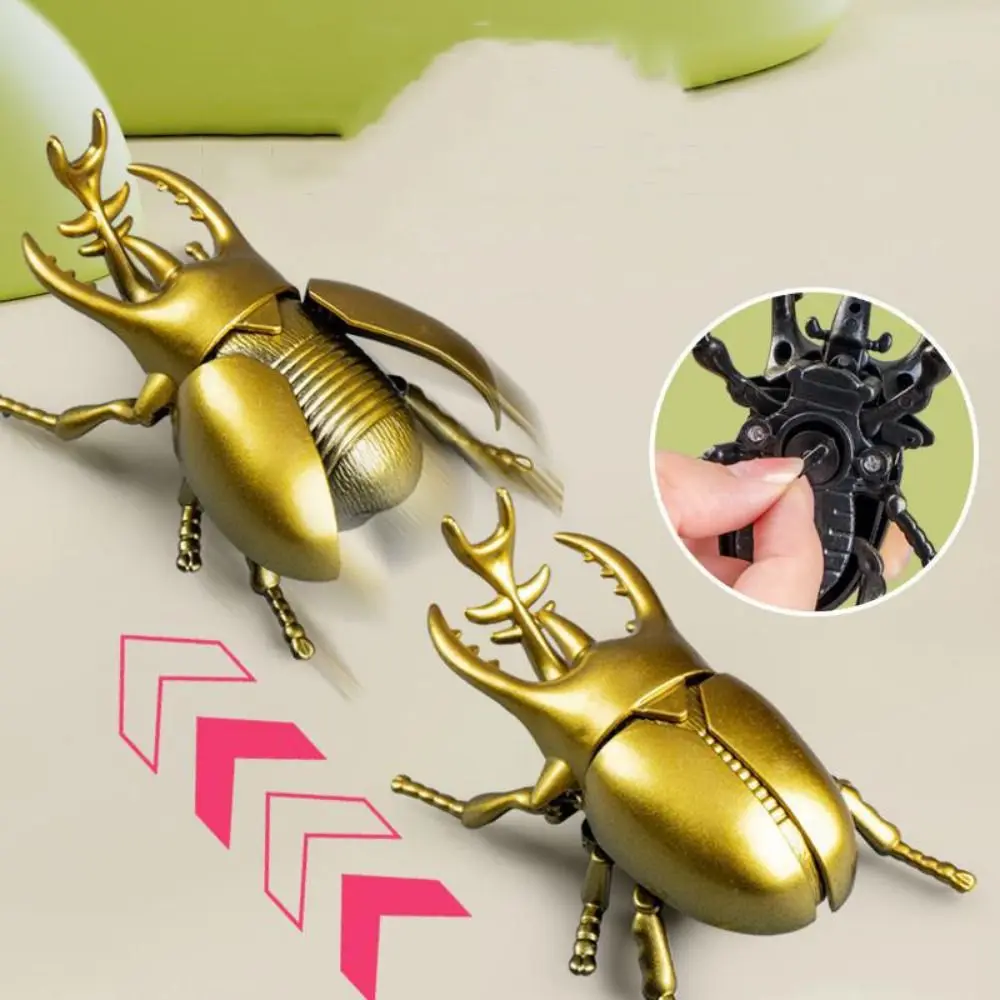 Clockwork Toys Wind-Up Beetle Toy Realistic Wild Insect Simulated Beetle Insect Model Science Education