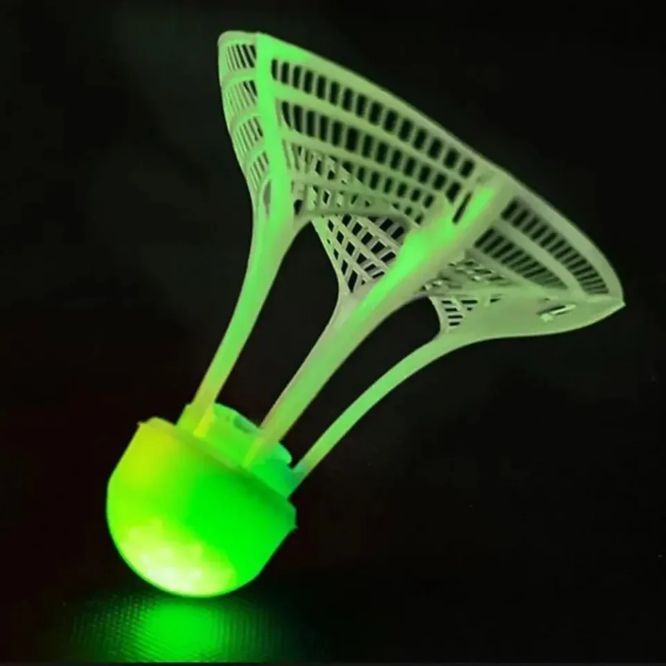 1PC Windproof Glow-In-The-Dark Badminton Shuttlecock Ball for Night Outdoor Sports Wind Resistance Training Accessory