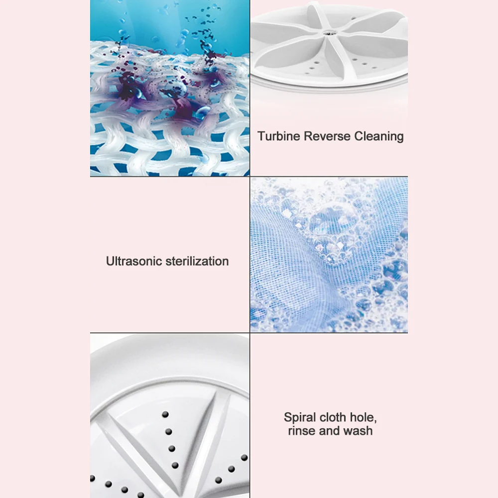 Portable Mini Washing Machine Laundry Underwear Socks Washer Personal Rotating Ultrasonic convenient Washer for Home Dormitory