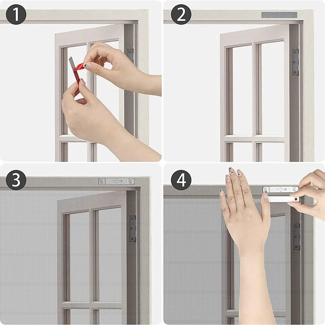 Aimant Fly Screen Door Protection contre les insectes, Installation  d'adhésif rideau magnétique sans perçage, Fermeture magnétique de  moustiquaire