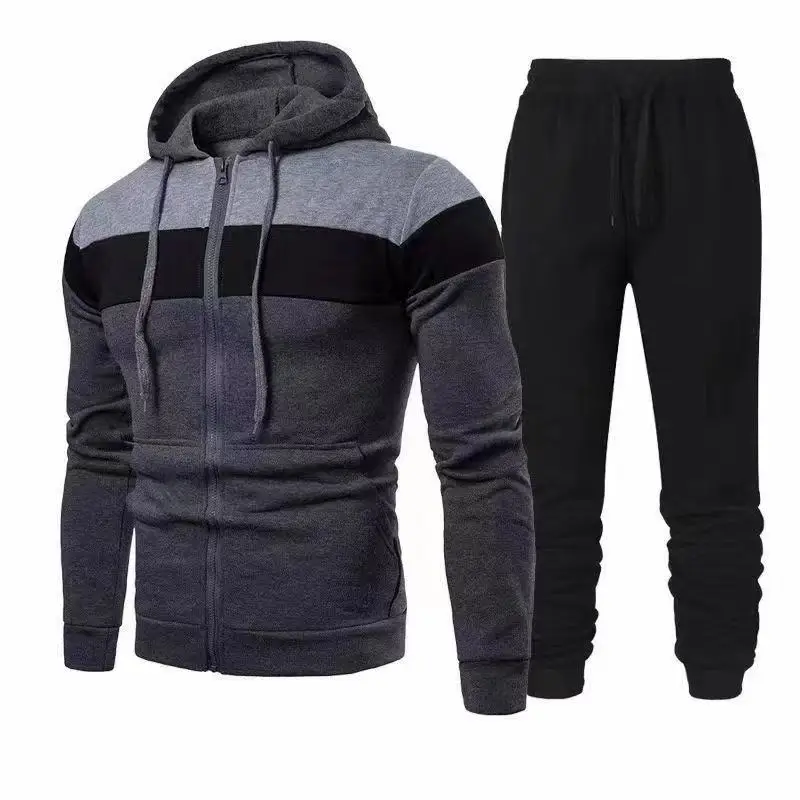new Spring Autumn Men Tracksuit Casual Set Male Joggers Hooded Sportswear Jackets+Pants 2 Piece Sets Hip Hop Running Sports Suit