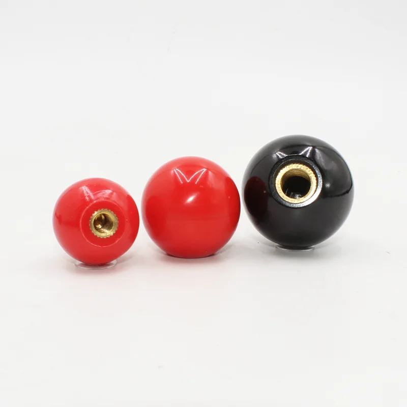 5 Stück Kupfer kern Kugel Bakelit Hebel Knopf Werkzeug maschine Ersatz runder Griff m5 m6 m8 m10 m12 rot schwarz Kugel Kunststoff knopf – Detail 6