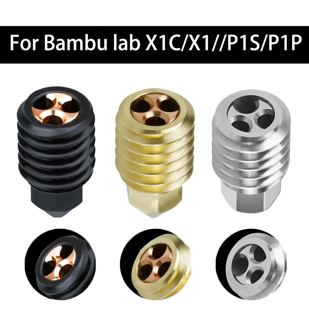 

Модернизированная насадка ХТ для лаборатории Bambu Hotend 500 °C, высокопоточные латунные медные покрытые закаленные стальные сопла для лаборатории Bambu X1 X1C P1P P1S