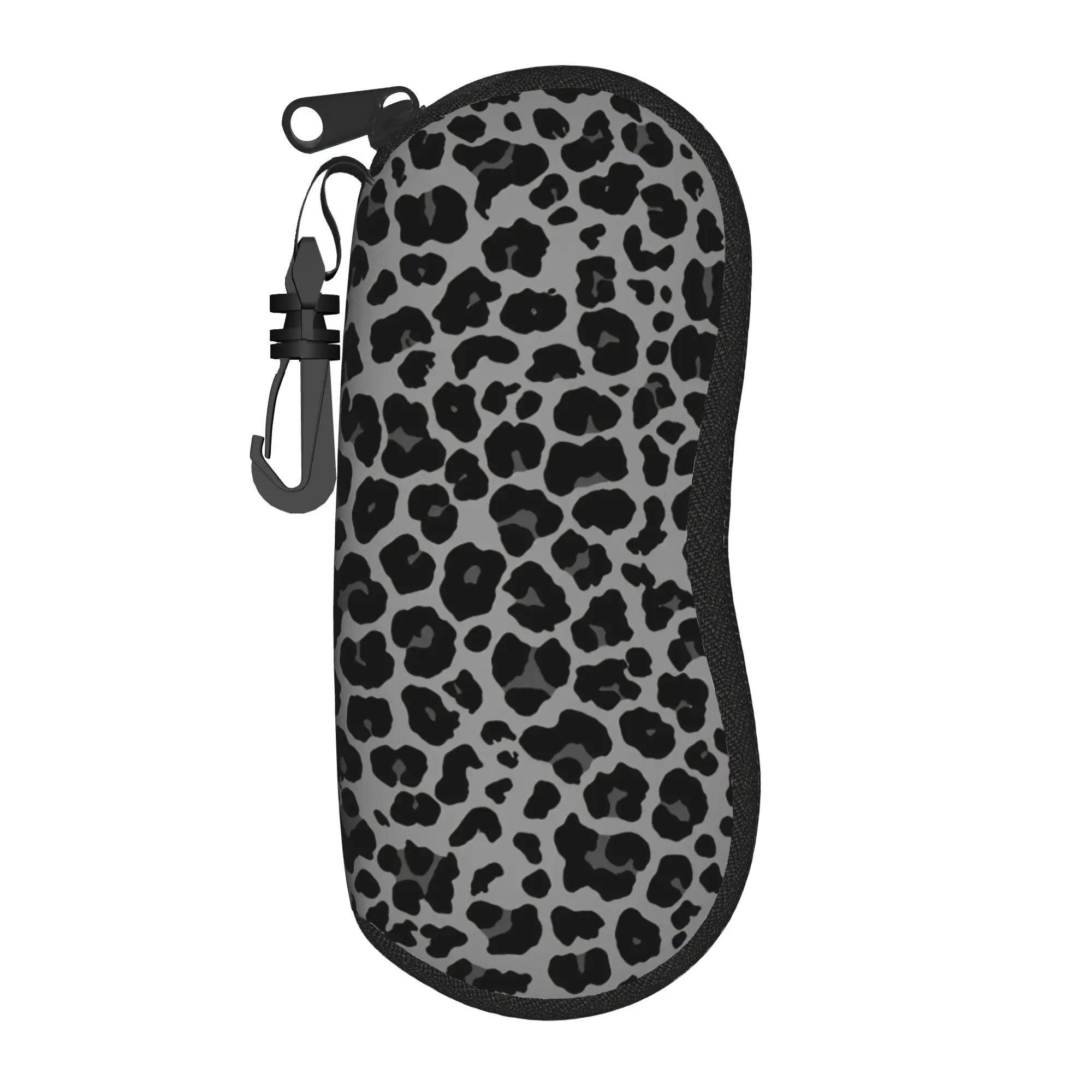 Leopard Print Stylish Eyewear Case with Zip Closure