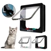 With 4 Way Lock Security Flap Door Cat Puppy Safety Gate Dog Cat Flap Door Small Pet Supplies ABS Plastic For Dog Cat Kitten