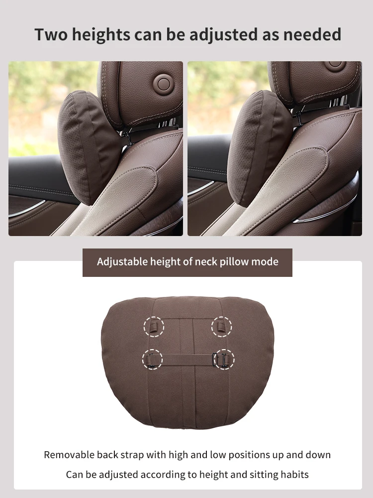 Car Headrest Neck Support Pillow and Lumbar Cushion - Soft, Breathable Auto Interior Accessories