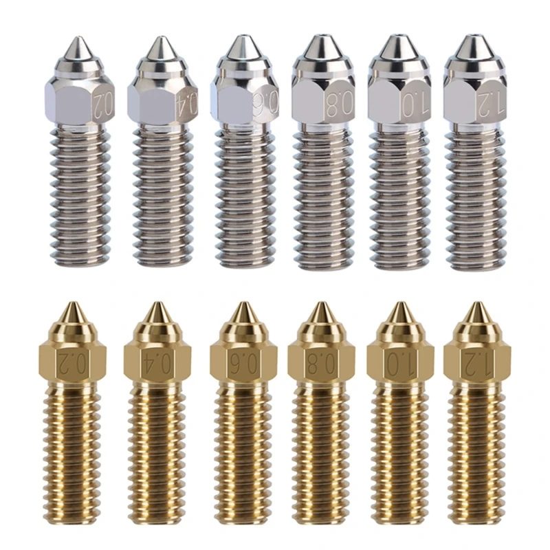 

3D Brass Nozzle Thread Nozzles 0.2/0.4/0.6/0.8/1.0/1.2mm Printed Head