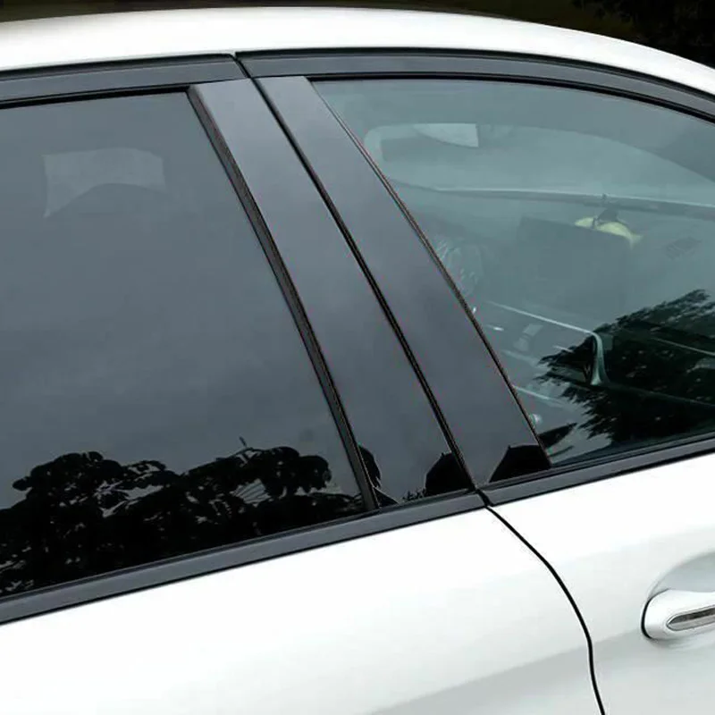 Polished Pillar Posts Window Trim Cover BC Column Sticker Chromium Styling 8PCS Fit For Jeep Renegade 2015 -