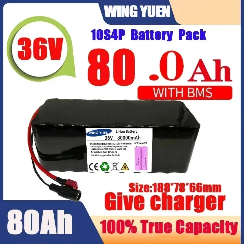 

Original 36V battery 10S4P120Ah battery pack 500W high power battery 42V 120000mAh Ebike electric bike BMS+42V2A Charger