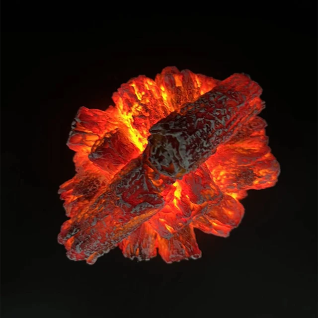 Simulation Flamme Holzkohle Lampe - LED Flammenlicht Für Wohnzimmer Deko