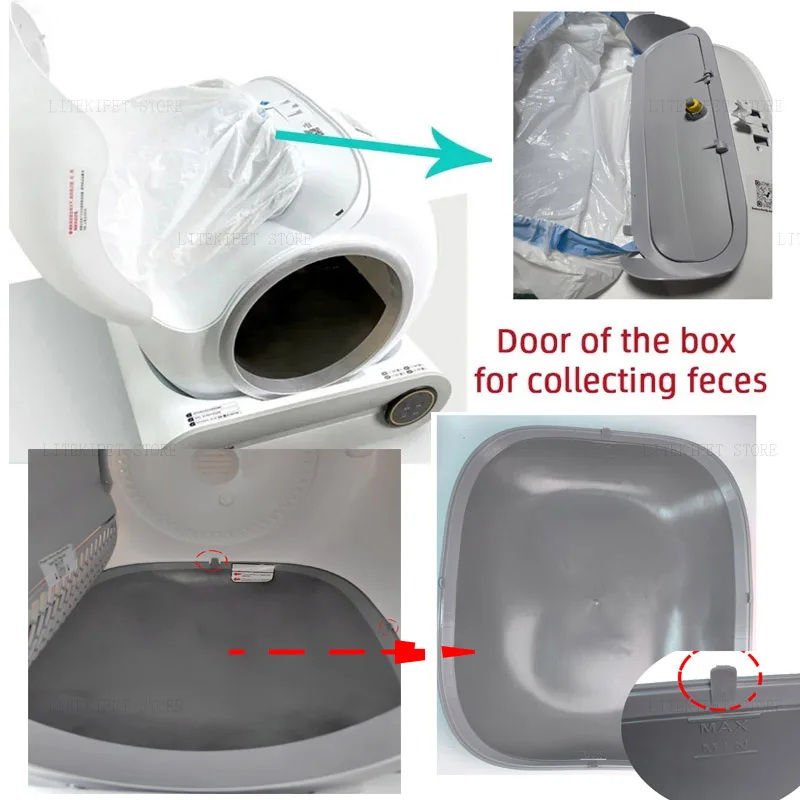 Automatic Cat Litter Box Accessories Litter Filter Bin Bottom Capsule Door Replacement Prevent Backflow cat litter box