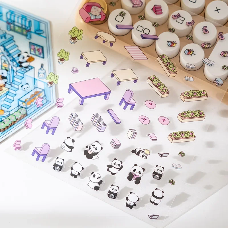 3D  Landscaping Sticker Cross-border DIY Girl Heart Hand Account Collage Cute Cartoon Miniature Hand Account Sticker