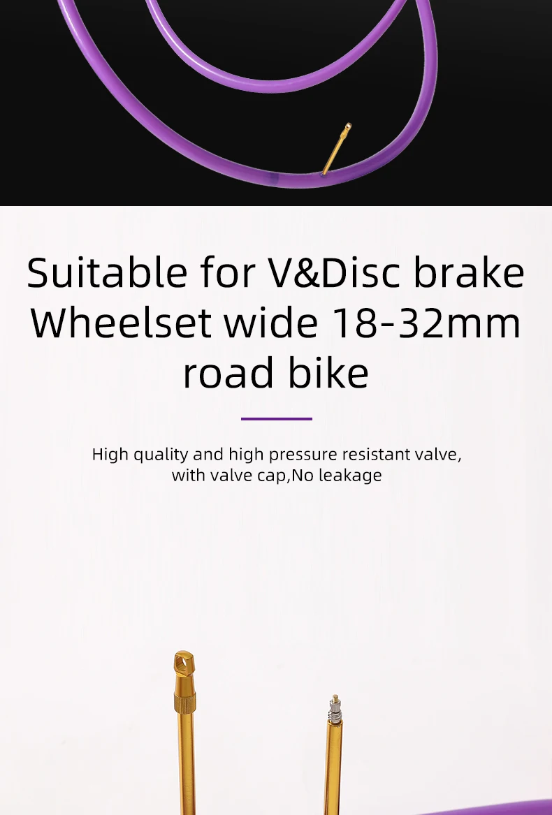 Description Picture 6 of itemOFFBONDAGE 2Pcs Aluminum Valve Ultralight Bike Inner Tube 700C Road Bicycle TPU Tire 60 80mm Length FV Super Light Tube