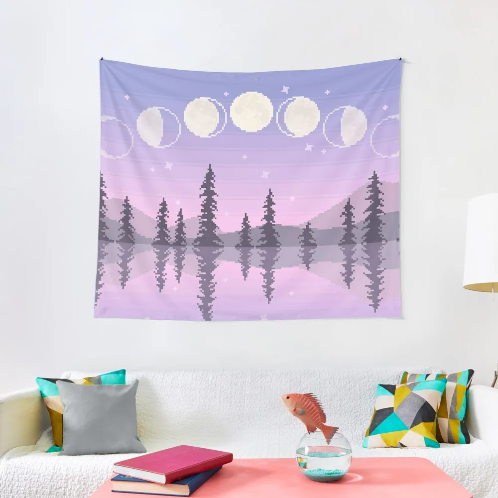 

Fading Moon Phases Tapestry Room Decor Aesthetic Wall Deco Carpet Wall Tapestry