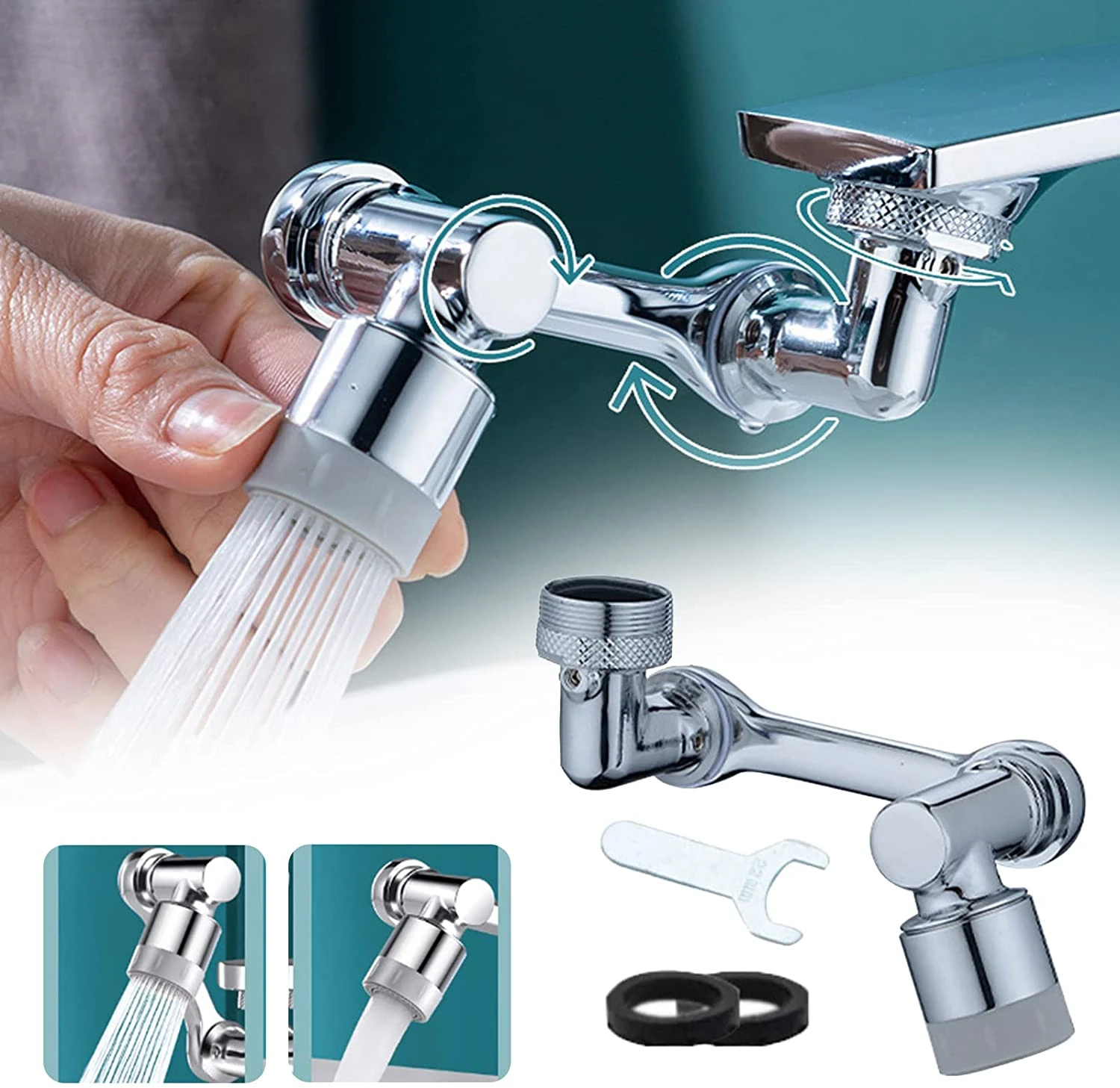 Rotating Robotic Arm Water Nozzle Faucet Adaptor Bathroom Sink Faucet