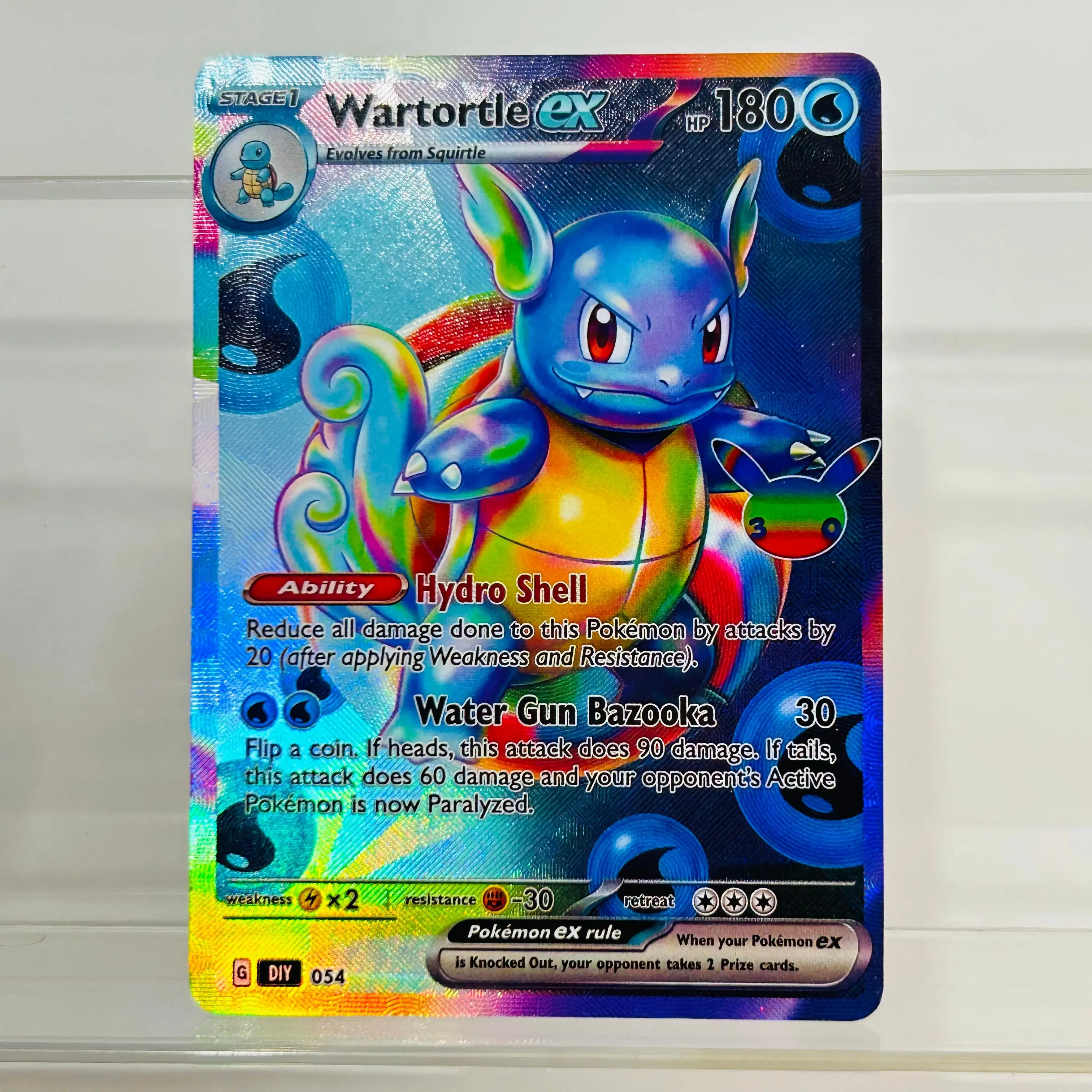 Holographic Texture Premium Anime Collectible Card - Squirtle ex 052 English Version