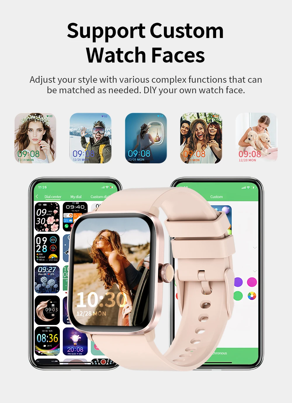 LIGE Women Smart Watch 1.83”Full Touch Screen Heart Rate Bracelet Sports Fitness Tracker Ladies Smartwatch For Android IOS +Gift