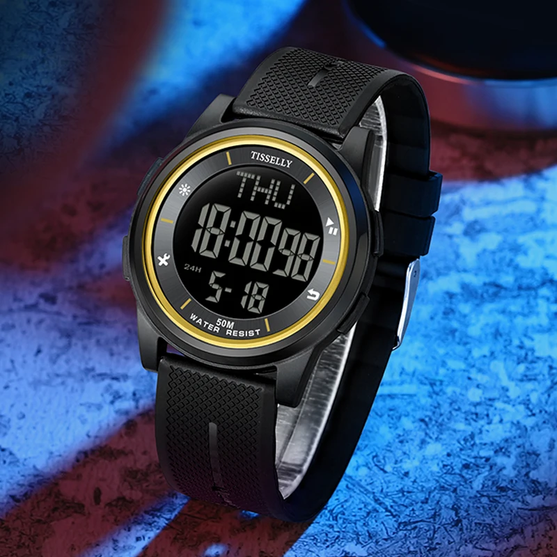 2024-Ultrathin-Hot-Sale-Digital-Watch-Men-Sport-Rubber-Waterproof-High ...