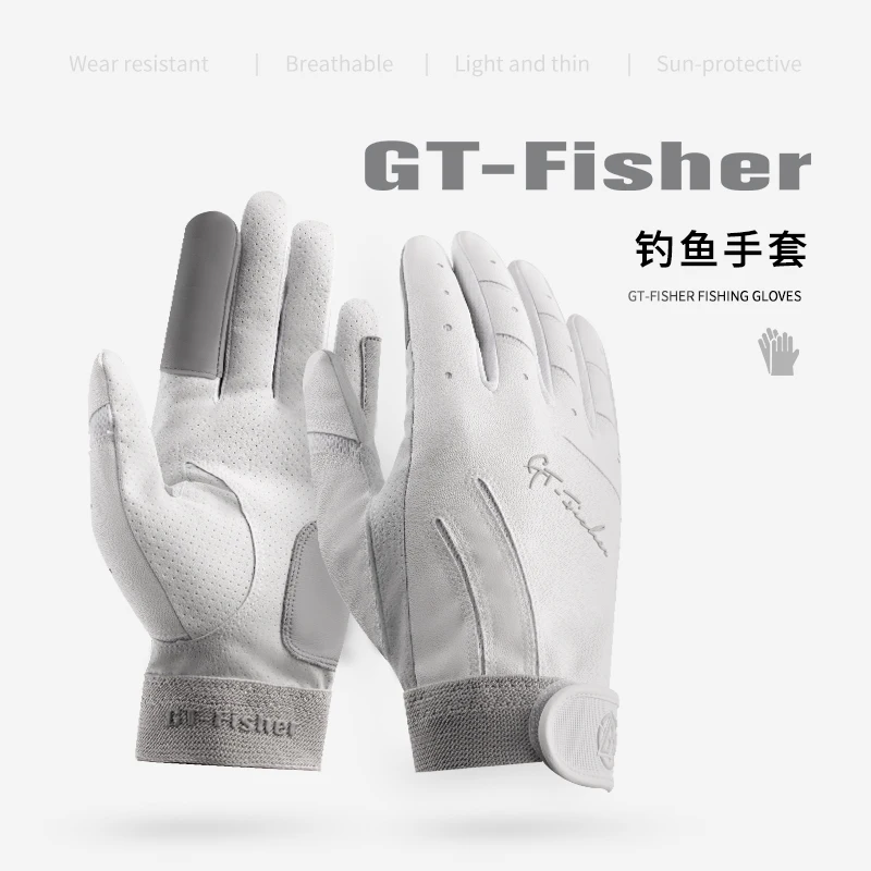 Ecooda GT Fisher Fishing Glove S/M/L/XL Lambskin fast-drying 75D Polyester silk Transparent PU leather