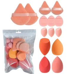 Premium Makeup Sponge Set - Beauty Blender Egg & Powder Puffs - Essential Makeup Tools (14Pcs Orange)