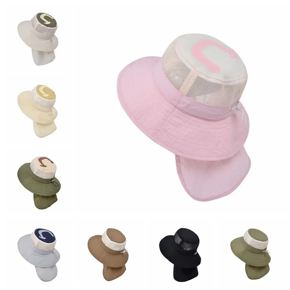 Breathable Kids Shawl Sun Hat Quick Dry Cotton Baby Sun Protection Hat Wide Brim Sunscreen Children Fishman Hat Spring Summer