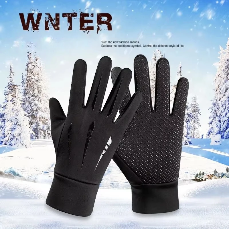 DIZETION Winter Gloves Women Men Ski Gloves Liners Thermal Warm Touch Screen Perfect for Skiing 3