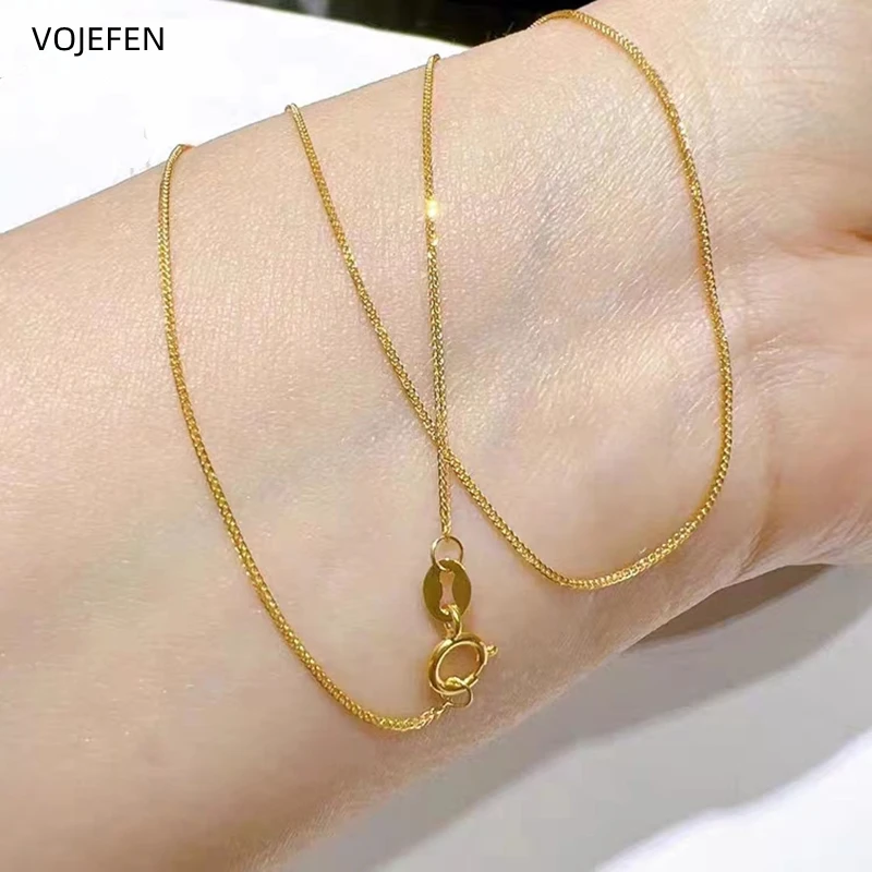 VOJEFEN 18K Chopin Necklace Women's Neck Rope Chain Luxury Quality