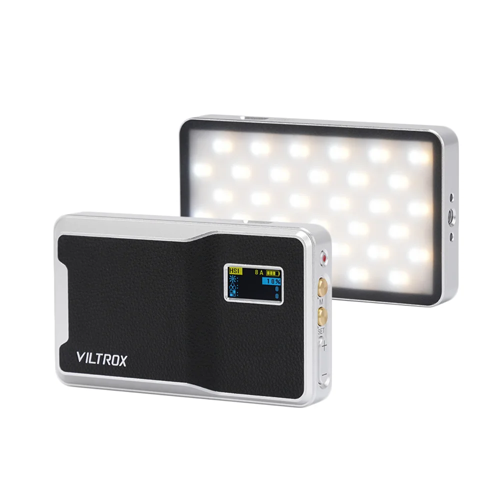 VILTROX 레트로 08X 휴대용 RGB LED 비디오 라이트, 브이로그 라이트, 사진 필 라이트, 2500K-8500K 디밍 가능, 브이로그 라이브 스트리밍, 8W