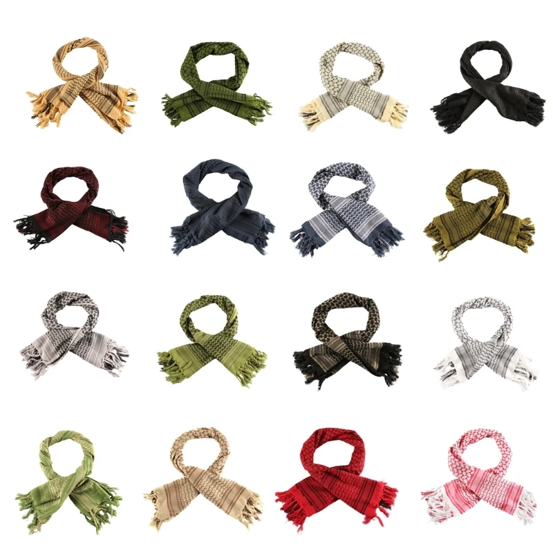

Arab Scarf Camouflage Color Adult Tactically Shemagh Scarf Outdoor Tactically Keffiyeh Headscarf Multi Purpose Scarf
