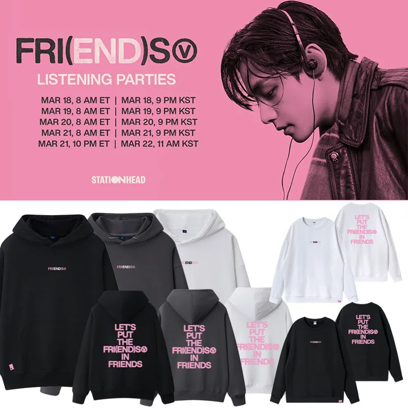 

Kpop V Album FRIENDS Hoodies Women Men Autumn Oversized Sweatshirt Loose Warm Pullovers Korean Fashion Popular Couples Clothes