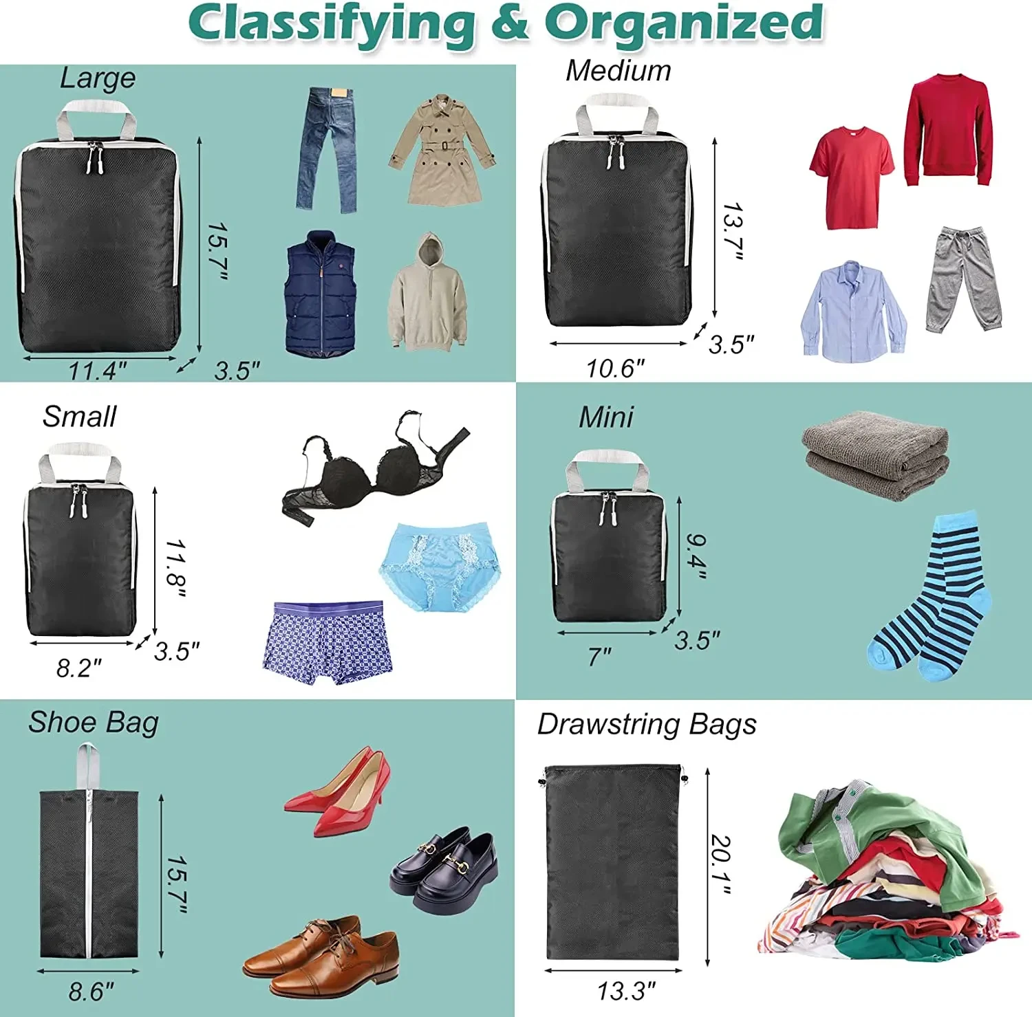 Travel Compression Packing Cubes With Shoe Bag Portable Folding Organizer Luggage Compressible Pouch Travel Storage Clothes Shoe 5
