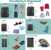 Travel Compression Packing Cubes With Shoe Bag Portable Folding Organizer Luggage Compressible Pouch Travel Storage Clothes Shoe 5