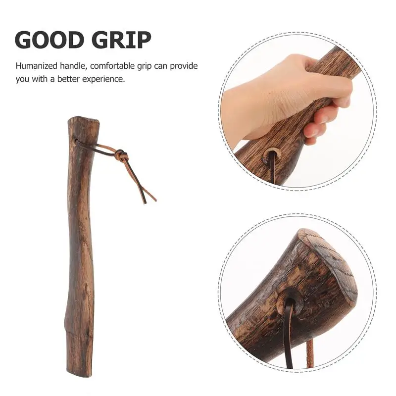 Wooden Campe Handle Replacement Hatchet Handle Outdoor Logging Campe Handle Long Curved Solid Durable Fitting Survival Hatchet 3