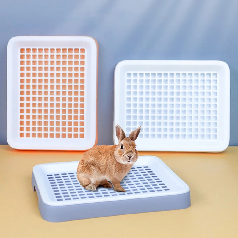 

Rabbit Litter Box Rabbit Toilet Pan Plastic Grid Bunny Supplies Pig Ferret Dwarf Rabbit Special Pet Toilet Pet Waste Station