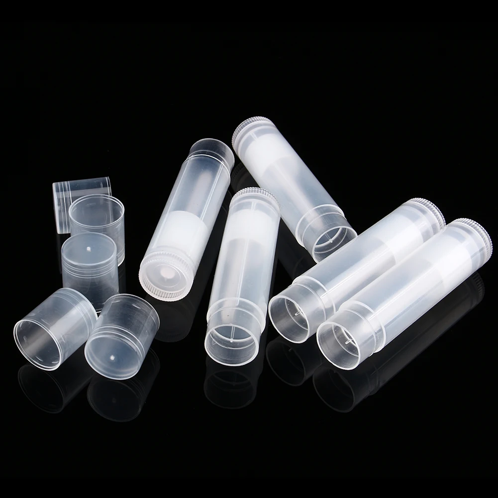 100Pcs 5ml Portable Empty Lipstick Container Black Transparent White Cosmetics Skincare Products Separate Bottlings for Travel