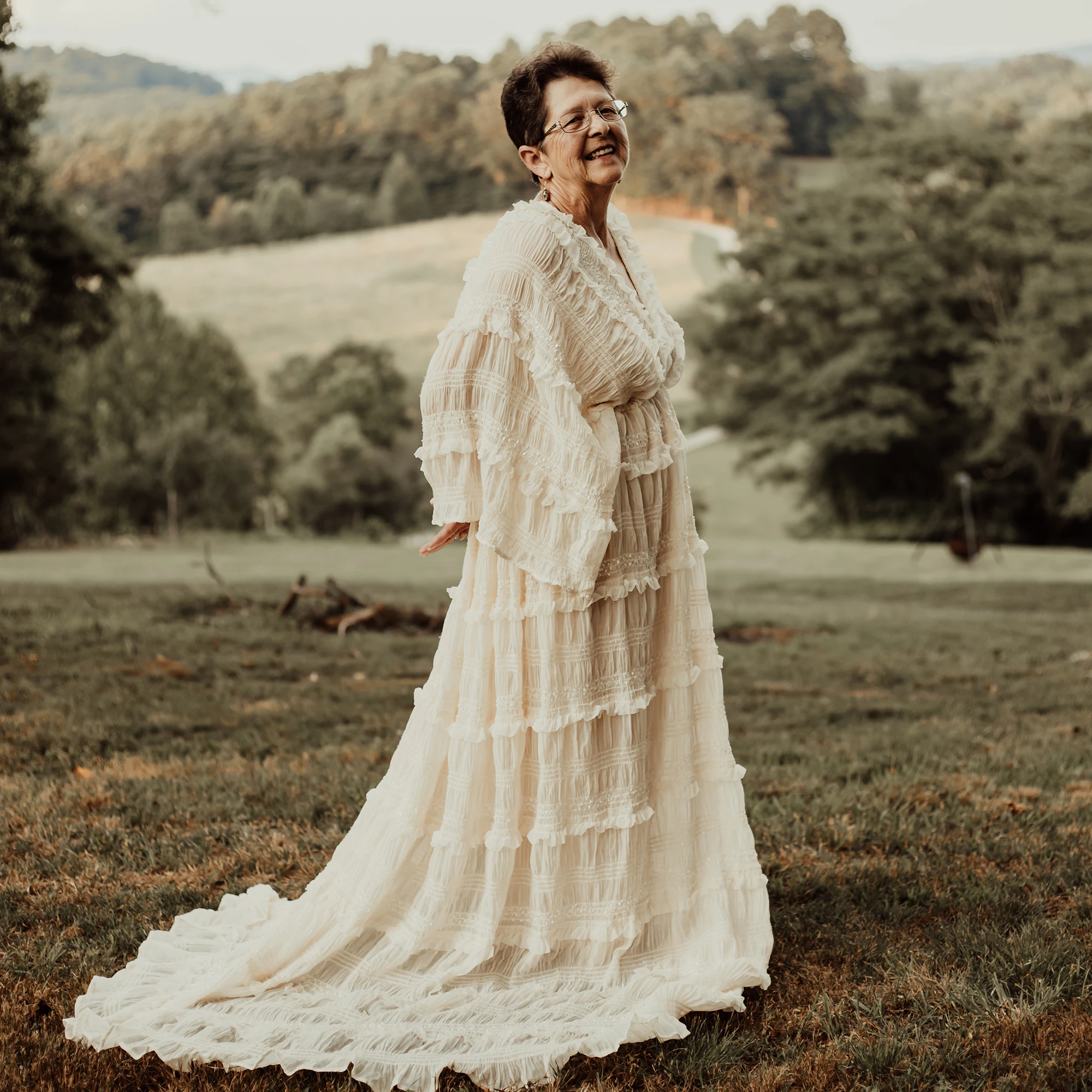Don&Judy Bohemian Maternity Wedding Dresses Elegant Ruffles Pleated Chiffon Beach Party Bride Long Gown Rustic Vestidos De Novia 3