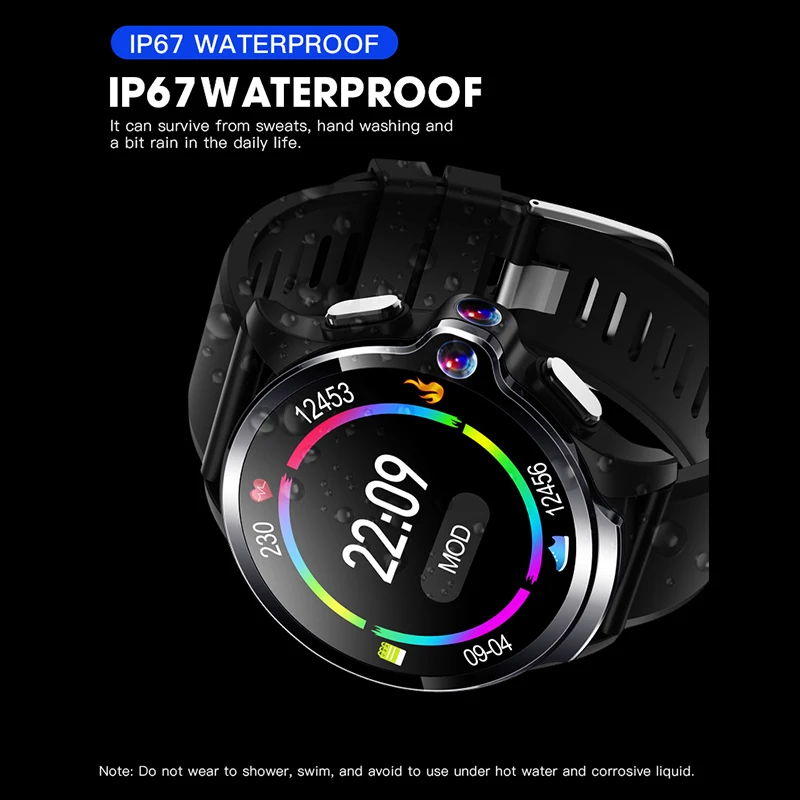 ο ۷ι  KC10 4G NET Ʈ ġ Men Wifi ȵ̵ OS 1.6 &ȭ 1260mAh ͸ GPS/BDS/Granas ġ SmartWatch