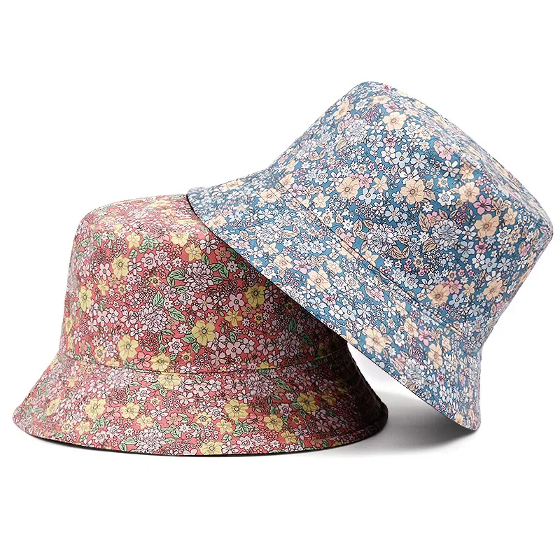 

Fashion Woman Small Flowers Bucket Hat for Women Pink Panama Hat Summer Designer Cap Woman Sun Hats Soft Foldable Fisherman Cap