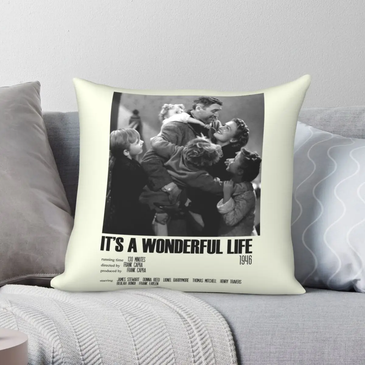 

Квадратный чехол для подушки It's A Wonderful Life, чехол из полиэстера и льна с бархатным узором, декоративный чехол для подушки на молнии, чехол для автомобильной подушки