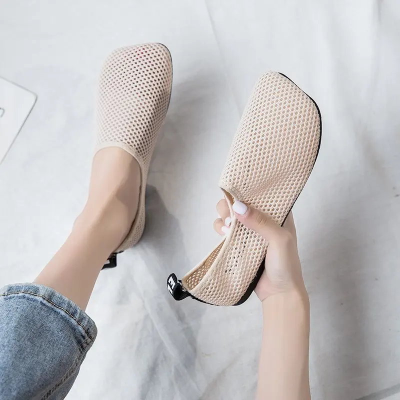 Chaussures Plates en Maille Respirante pour Femme Enceinte