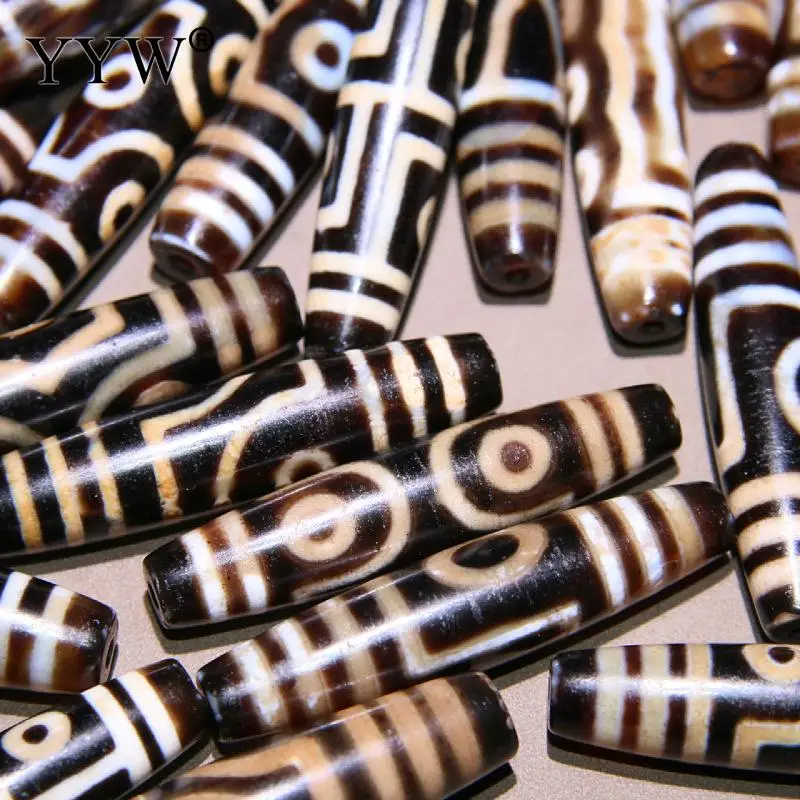 Natural Tibetan Agate Onyx Dzi Beads Oval Leaf 58x12.70mm Wholesale Jewelry Making Arts Crafts Sold By Pc