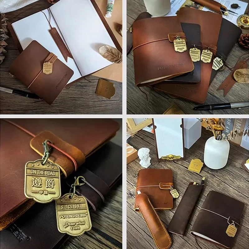 Фото Альбом для рисования акварелью Potentate, 200 г, 100% хлопок, кожаный чехол Crazy Horse для путешествий, цвет воды, искусственная книга для рисования №4
