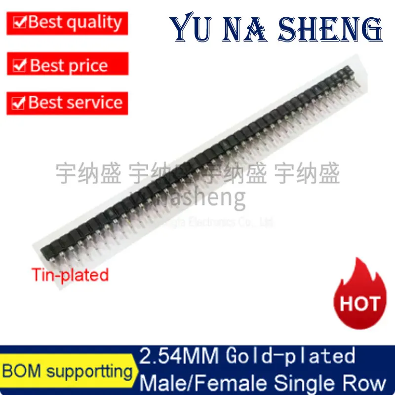 2.54mm Pitch Round Hole Pin Header Male Female Single Double Row 1*2/3/4-40P 2X 40Pin Gold-plated Round Pin Header 10pcs/lot pin header connectors