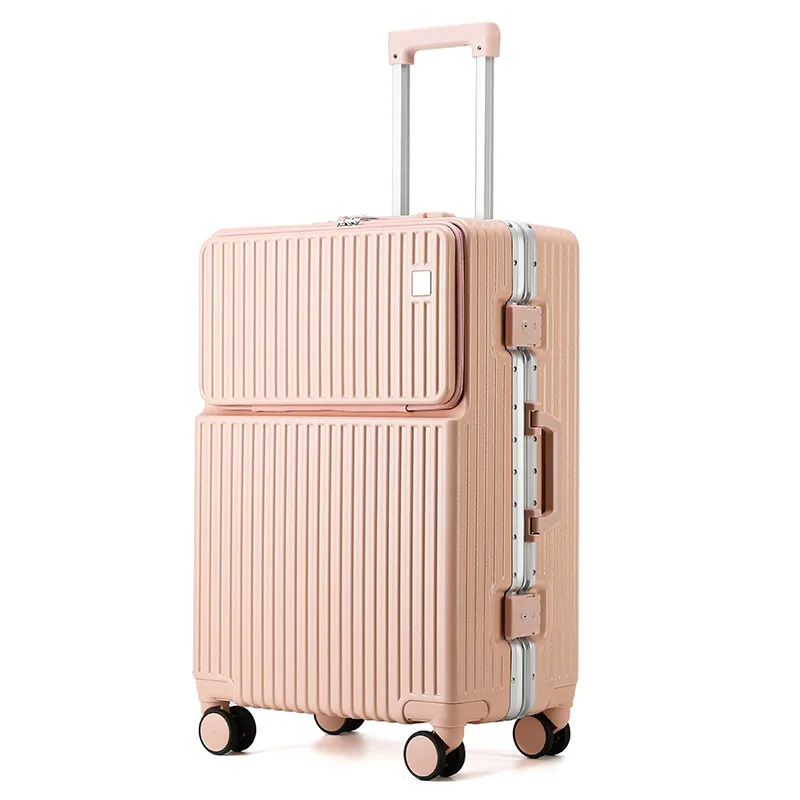 Aluminium Frame Luggage  Luggage Suitcase Front Fastening Luggage Universal Wheel Boarding Suitcase with Combination Lock