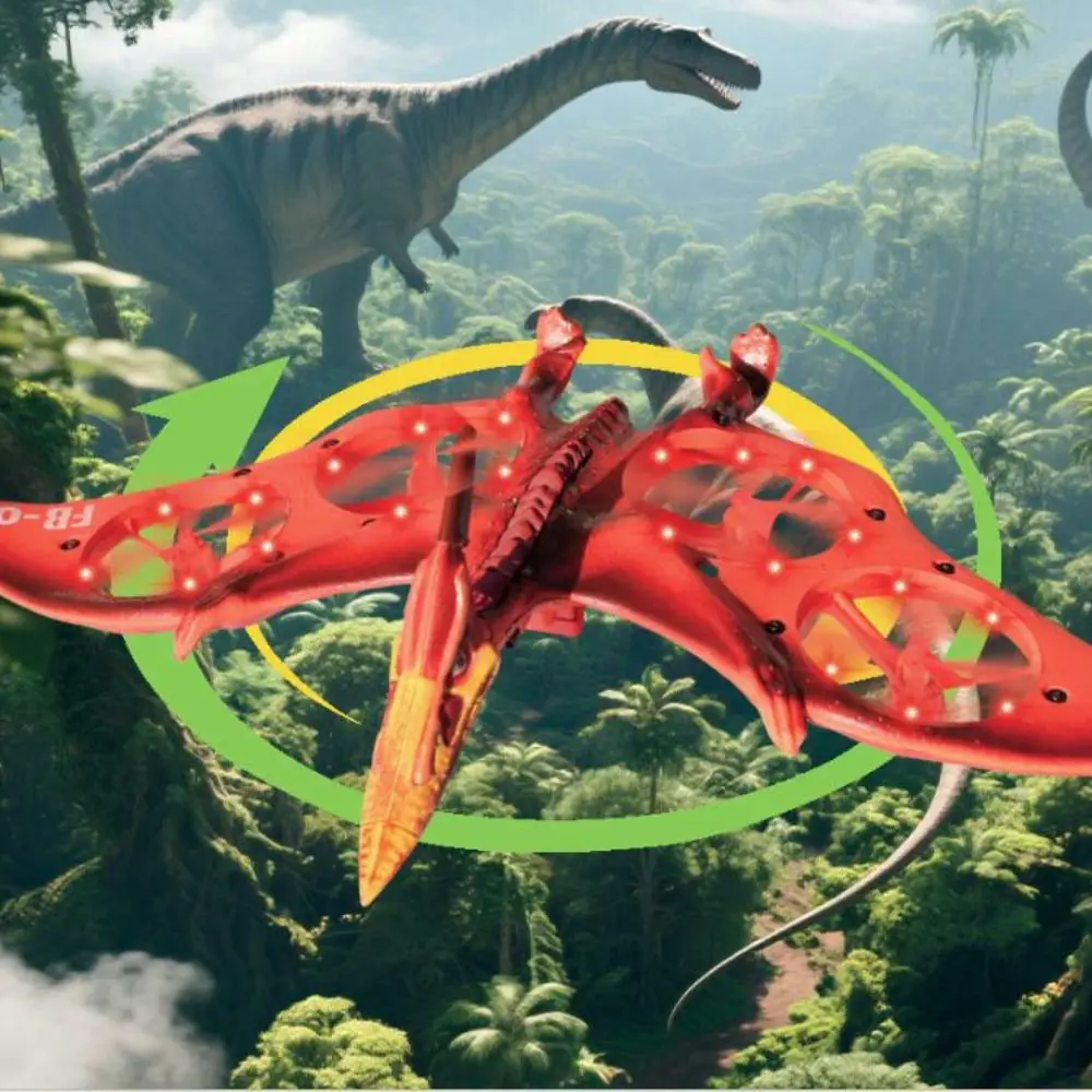 EPP Foam Flame Pterosaur Remote Control Aircraft RC Drones Gravity Sensing Remote Control Foam Fighter with Light Durable