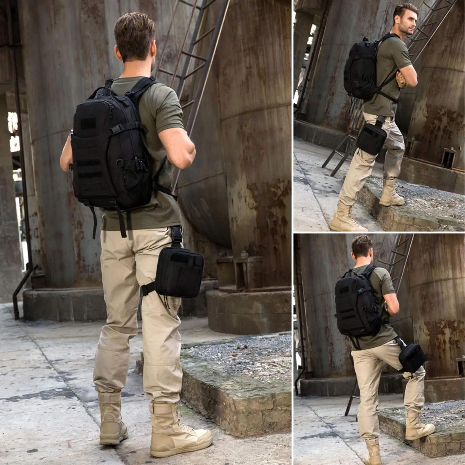 Tactical First Aid Kit Bag Medical Utility Pouch Multifunctional Molle Drop Leg Bag Thigh Bag Black