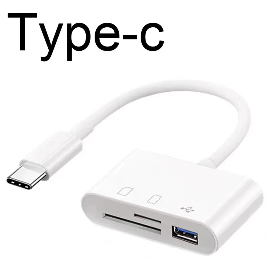 3 In 1 Adapter Type-C, Tf, Cf, Sd, Memory Card Reader, Recorder, Compact Flash Usb-C, Pro, Huawei, Macbook