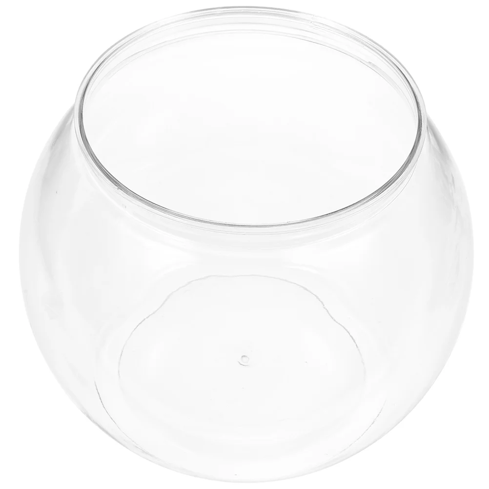 Plastic Clear Round Fish Bowl Aquarium Keeper Tank Vase Pot for Snow Living Room Tabletop Ecological Fish Tank Self