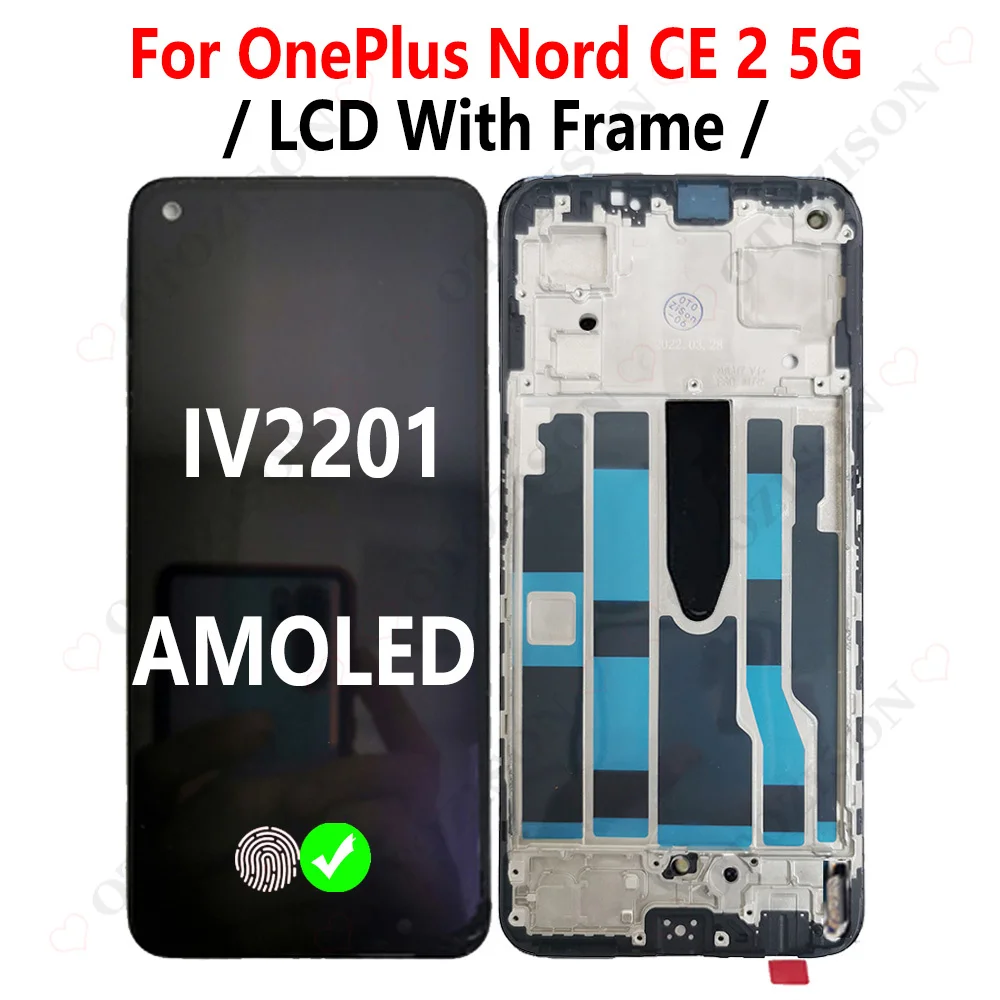 ORI][With Frame] OnePlus 1+Nord CE 2 5G  IV2201  - AMOLED LCD Touch Digitiser Screen Assembly 1