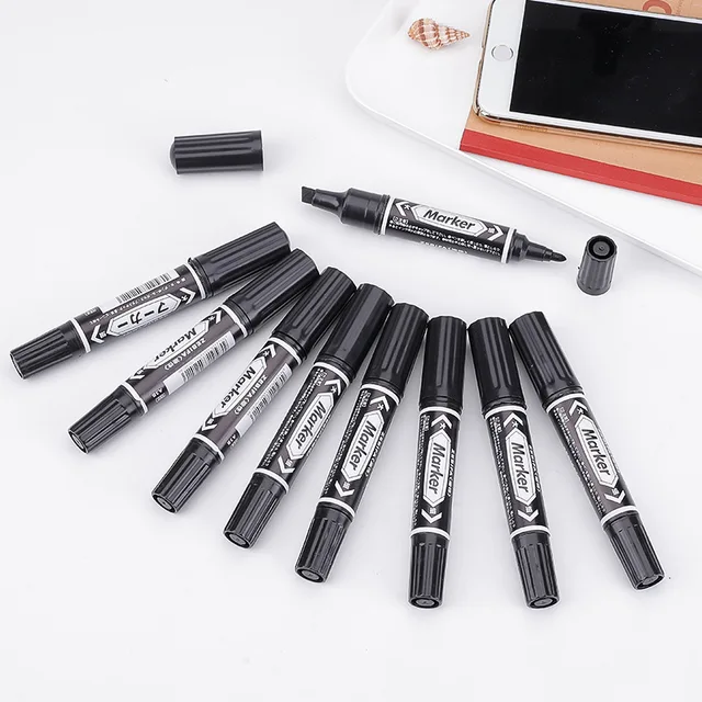 Alcohol 3mm Tip Black Marker Pen With Multiple Surfaces For Permanent  Waterproof Writing For Metal Glass Wood Paper Logistics - Art Markers -  AliExpress